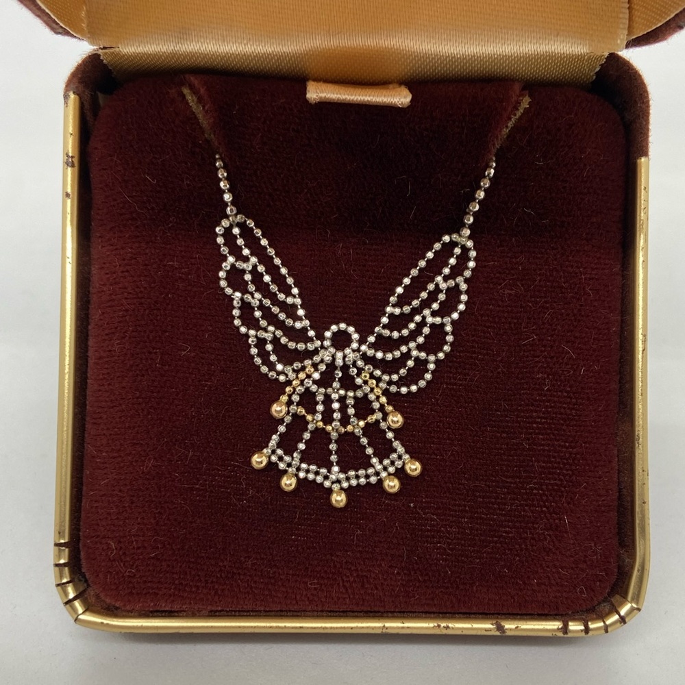 10k Yellow Gold and Sterling Silver Angel necklace